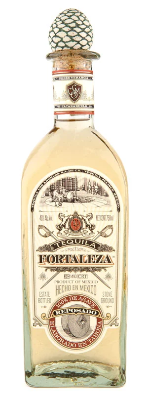 Tequila Fortaleza Reposado, source-credited bottle photograph